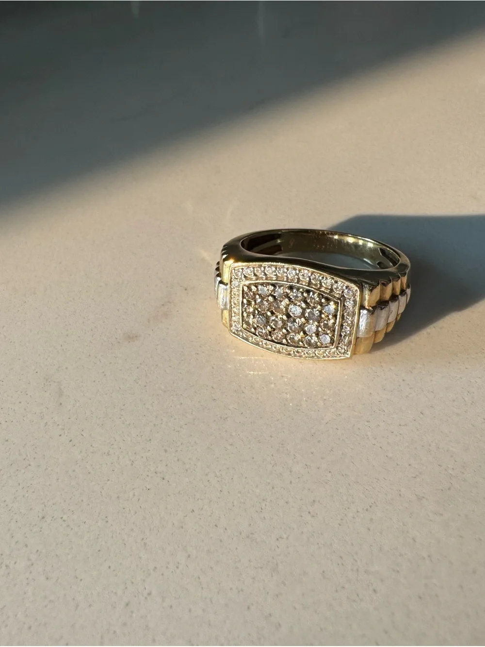Zales Men's 1 CTW Natural Diamond Ring 1OK Yellow Gold Brown White Sz 11.75